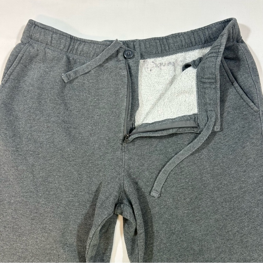 LL Bean Mens XL Sweatpants Fleece Joggers Zip Button Drawstring 30” Inseam Gray - Picture 4 of 8